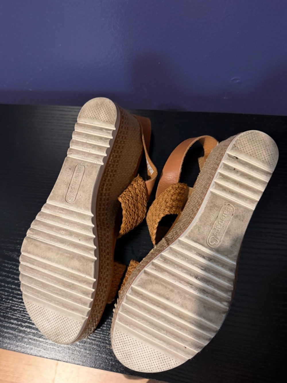 Baretraps Elsa Posture Plus  Tan Wedge Sandals - Women's Summer Platform size 8 - Picture 4 of 5